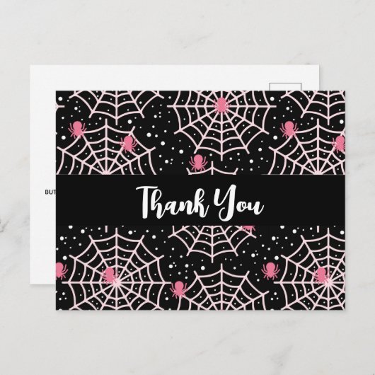 Halloween Coblies & Spiders Pattern Vielen Dank Postkarte (Vorne/Hinten)