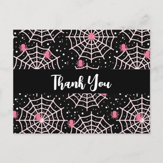 Halloween Coblies & Spiders Pattern Vielen Dank Postkarte (Vorderseite)
