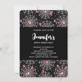 Halloween Cobnets & Spiders Muster Geburtstag Einladung (Vorderseite)