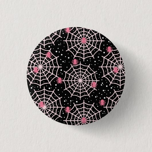 Halloween Cobnets & Spiders Pattern Button (Vorderseite)