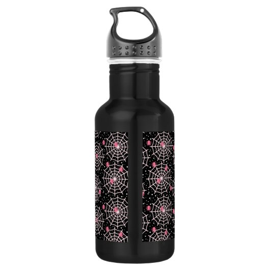 Halloween Cobnets & Spiders Pattern Edelstahlflasche (Rückseite)