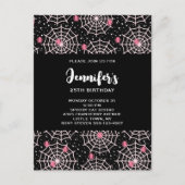 Halloween Cobnets & Spiders Pattern Einladungspostkarte (Vorderseite)