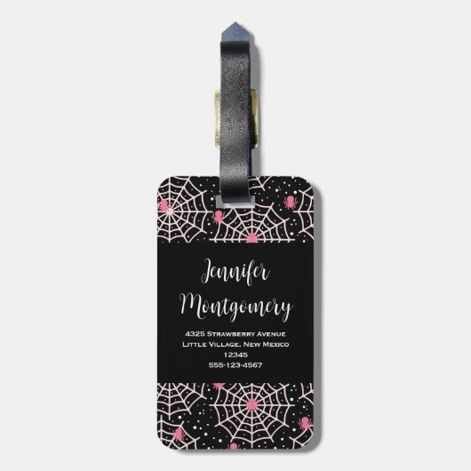 Halloween Cobnets & Spiders Pattern Gepäckanhänger (Rückseite vertikal)