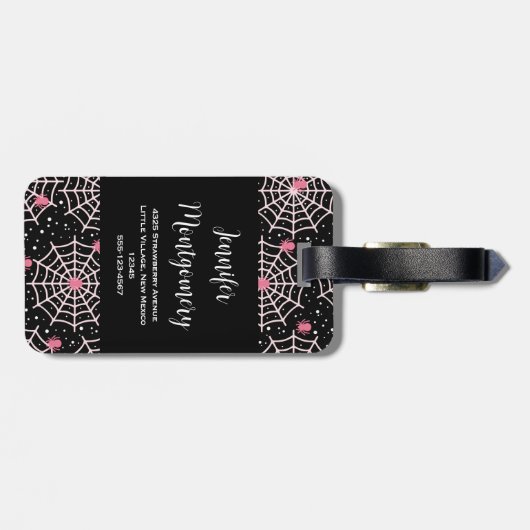 Halloween Cobnets & Spiders Pattern Gepäckanhänger (Rückseite horizontal)