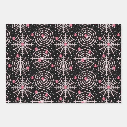 Halloween Cobnets & Spiders Pattern Geschenkpapier Set (Vorderseite)