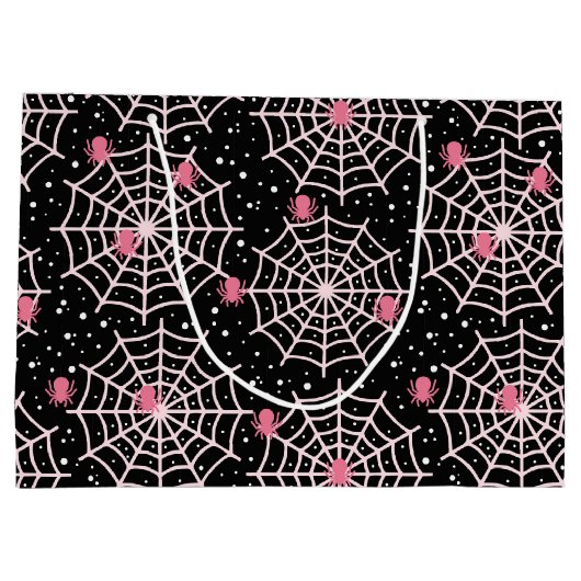 Halloween Cobnets & Spiders Pattern Große Geschenktüte (Rückseite)