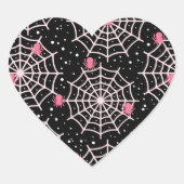 Halloween Cobnets & Spiders Pattern Herz-Aufkleber (Vorderseite)