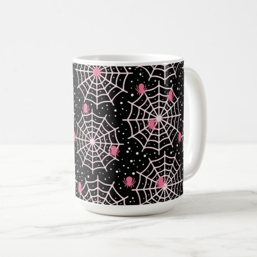 Halloween Cobnets & Spiders Pattern Kaffeetasse (VorderseiteRechts)