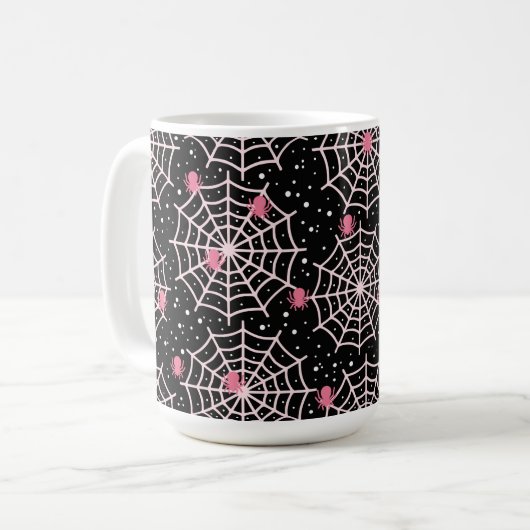 Halloween Cobnets & Spiders Pattern Kaffeetasse (Vorderseite Links)