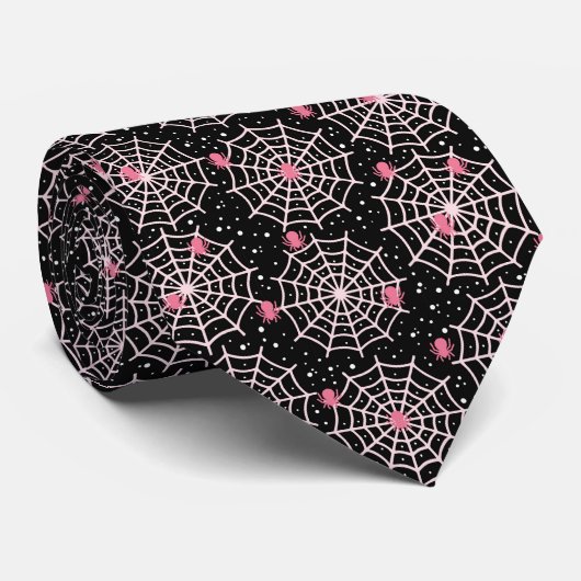 Halloween Cobnets & Spiders Pattern Krawatte (Gerollt)