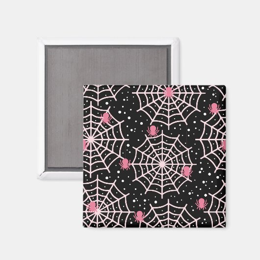 Halloween Cobnets & Spiders Pattern Magnet (Vorderseite/Rückseite)