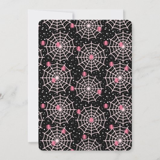 Halloween Cobnets & Spiders Pattern-Party Einladung (Rückseite)