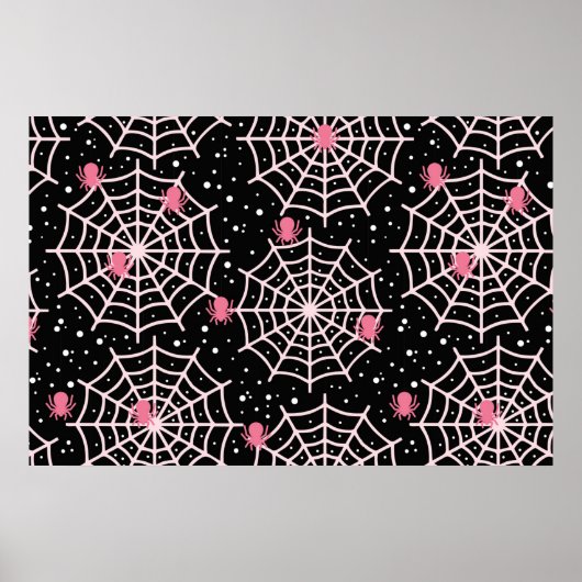 Halloween Cobnets & Spiders Pattern Poster (Vorne)