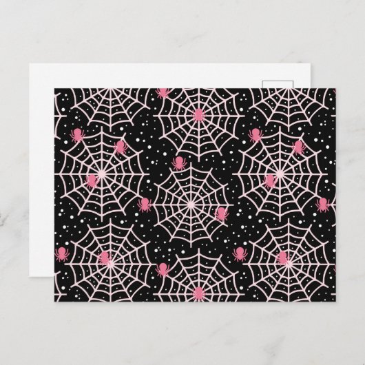 Halloween Cobnets & Spiders Pattern Postkarte (Vorne/Hinten)