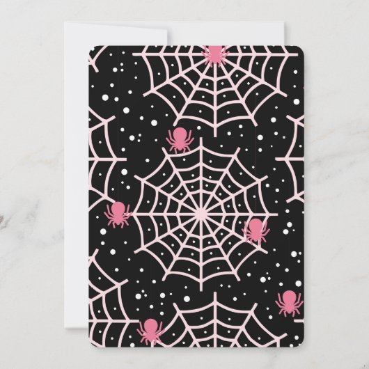 Halloween Cobnets & Spiders Pattern Save The Date (Rückseite)