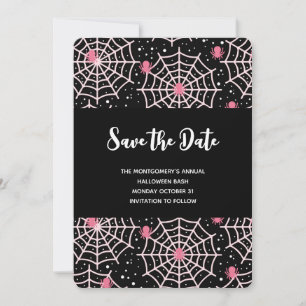 Halloween Cobnets & Spiders Pattern Save The Date