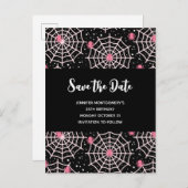 Halloween Cobnets & Spiders Pattern Save the Date Einladungspostkarte (Vorne/Hinten)