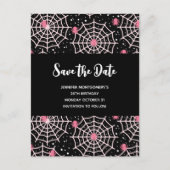 Halloween Cobnets & Spiders Pattern Save the Date Einladungspostkarte (Vorderseite)