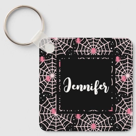 Halloween Cobnets & Spiders Pattern Schlüsselanhänger (Vorderseite)