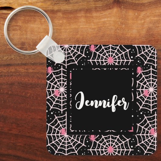 Halloween Cobnets & Spiders Pattern Schlüsselanhänger (Vorderseite)