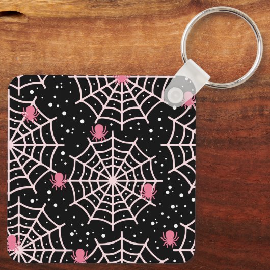 Halloween Cobnets & Spiders Pattern Schlüsselanhänger (Rückseite)