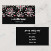 Halloween Cobnets & Spiders Pattern Visitenkarte (Vorne/Hinten)