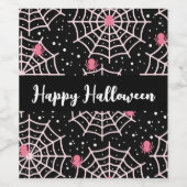 Halloween Cobnets & Spiders Pattern Weinetikett (Einzelnes Label)