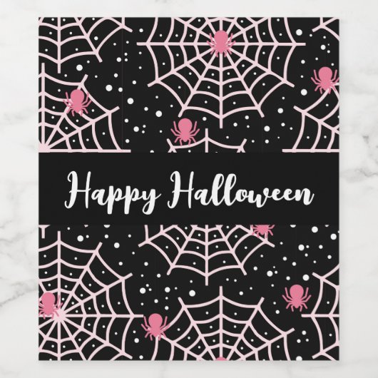 Halloween Cobnets & Spiders Pattern Weinetikett (Einzelnes Label)
