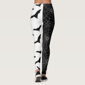 Halloween Cobnets und Fledermäuse Schwarz-Weiß-Mus Leggings (Rückseite)