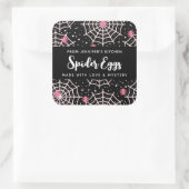 Halloween Cobwebens & Spiders Musterküche Quadratischer Aufkleber (Tasche)