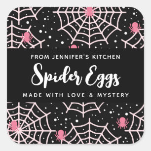 Halloween Cobwebens & Spiders Musterküche Quadratischer Aufkleber
