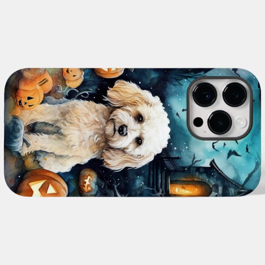 Halloween Cockapoo mit Pumpkins Beängstigend Case-Mate iPhone Hülle (Rückseite (Horizontal))