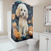 Halloween Cockapoo mit Pumpkins Beängstigend Duschvorhang (Beispiel)