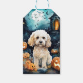 Halloween Cockapoo mit Pumpkins Beängstigend Geschenkanhänger (Vorderseite)