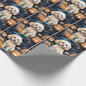 Halloween Cockapoo mit Pumpkins Beängstigend Geschenkpapier (Ecke)