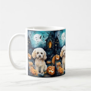 Halloween Cockapoo mit Pumpkins Beängstigend Kaffeetasse