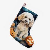 Halloween Cockapoo mit Pumpkins Beängstigend Kleiner Weihnachtsstrumpf (Vorderansicht (hängend))