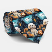 Halloween Cockapoo mit Pumpkins Beängstigend Krawatte (Gerollt)