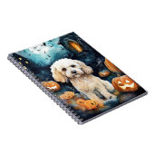 Halloween Cockapoo mit Pumpkins Beängstigend Notizblock (Rechte Seite)