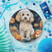 Halloween Cockapoo mit Pumpkins Beängstigend Pappteller (Party)