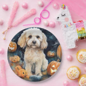 Halloween Cockapoo mit Pumpkins Beängstigend Pappteller (Party)