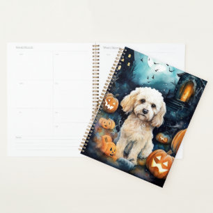 Halloween Cockapoo mit Pumpkins Beängstigend Planer