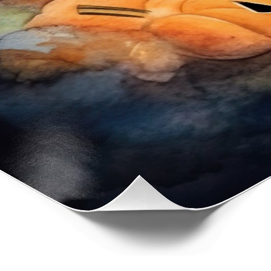 Halloween Cockapoo mit Pumpkins Beängstigend Poster (Ecke)