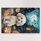 Halloween Cockapoo mit Pumpkins Beängstigend Puzzle (Horizontal)