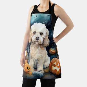 Halloween Cockapoo mit Pumpkins Beängstigend Schürze