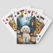 Halloween Cockapoo mit Pumpkins Beängstigend Spielkarten (Rückseite)