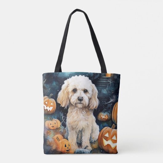 Halloween Cockapoo mit Pumpkins Beängstigend Tasche (Rückseite)
