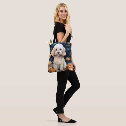 Halloween Cockapoo mit Pumpkins Beängstigend Tasche (Am Model)