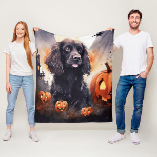 Halloween Cocker Spaniel mit Pumpkins Fleecedecke