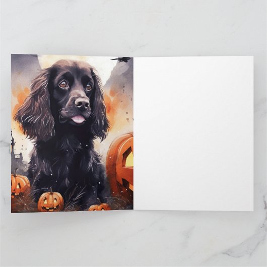 Halloween Cocker Spaniel mit Pumpkins Karte (Innenseite)
